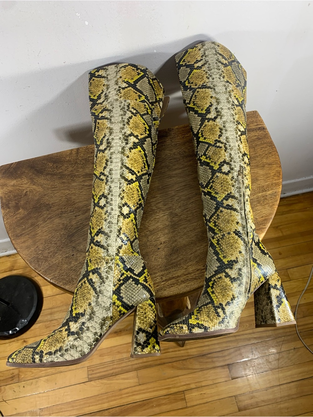 Sam Edelman python skin knee high boots